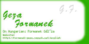 geza formanek business card